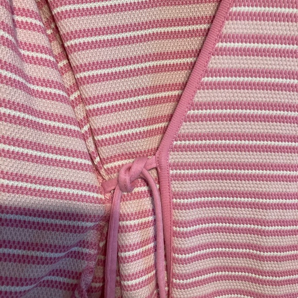 Women’s Vintage Cypress Pink Striped Short Bath Robe SMALL - Picture 5 of 12